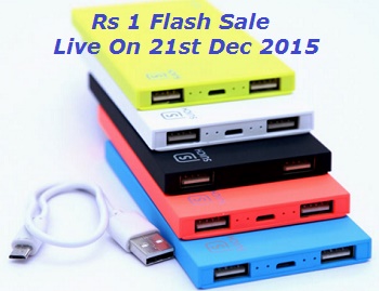 India Desire : [Live]Paytm- SUICH Power Bank At Rs. 1 Flash Sale 
